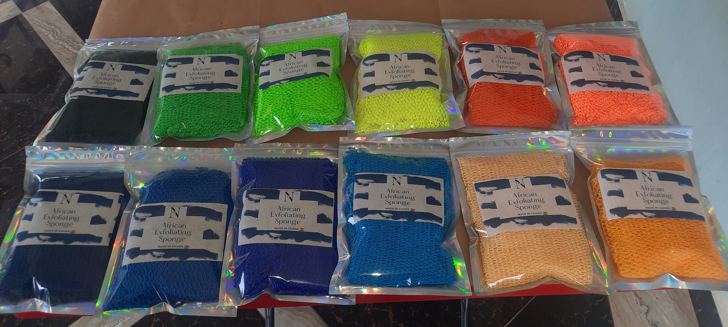 100 PCS African Exfoliating Bath Sponge | Authentic African Net Sponge | Wholesale