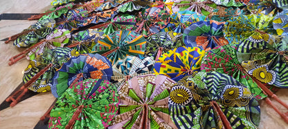 50 pcs Wholesale African Foldable Hand Fan - Made in Ghana