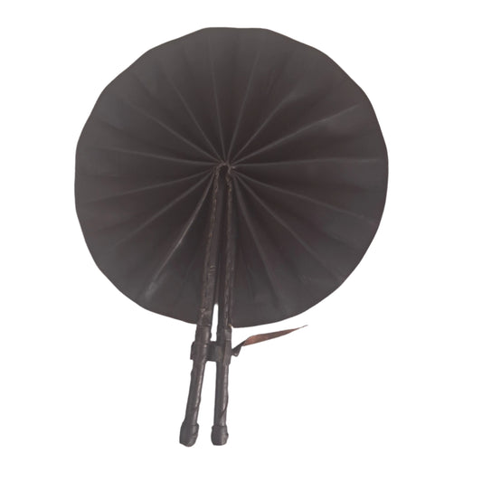 Ghanaian Plain Fabric Fan - PF001 Black
