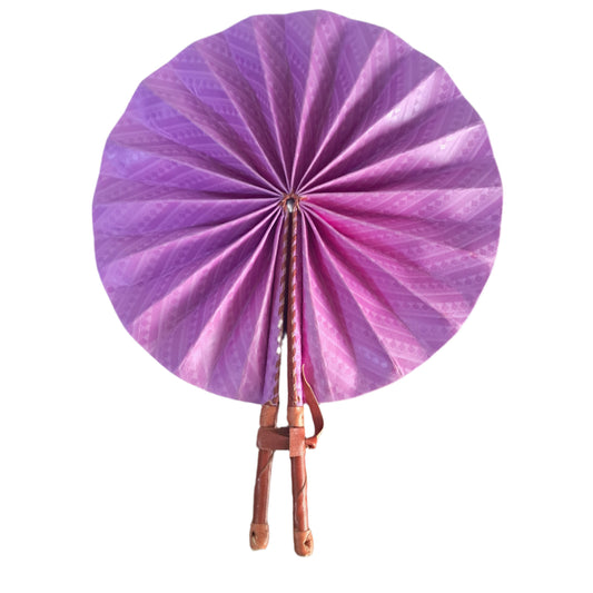 Ghanaian Plain Fabric Fan - PF004 lavender