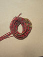 Red and Brown Waist Beads with Gold Crystals – Handmade African Tie-On