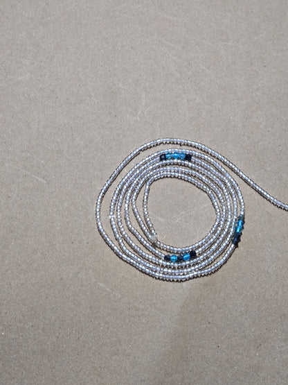 Clear Waist Beads with Crystals – Handmade African Tie-On