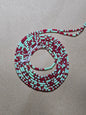 Red and Mint Green Waist Beads – Handmade African Tie-On