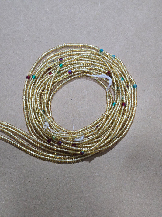 Gold Waist Beads with  Crystals – Handmade African Tie-On