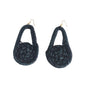 Pair of black braided raffia  earrings 