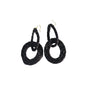 Pair of black braided raffia earrings 