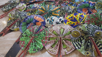 50 pcs Wholesale African Foldable Hand Fan - Made in Ghana